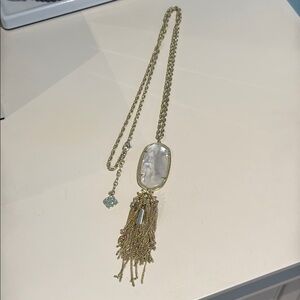 Elegant Gold and White Pendant Necklace